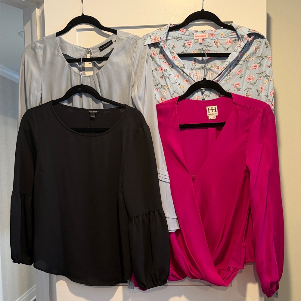 lot of 4 size s/xs blouses - closet cleanour clearance